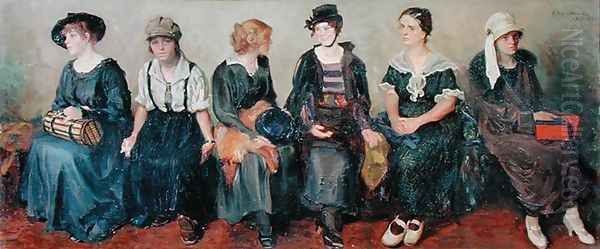 Group of Actors Oil Painting by Nikolaj Alekseevich Kasatkin