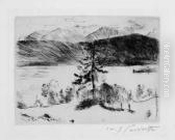 Larche Am Walchensee Oil Painting by Lovis (Franz Heinrich Louis) Corinth