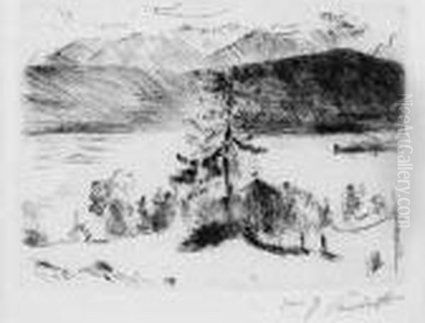 Larche Am Walchensee Oil Painting by Lovis (Franz Heinrich Louis) Corinth