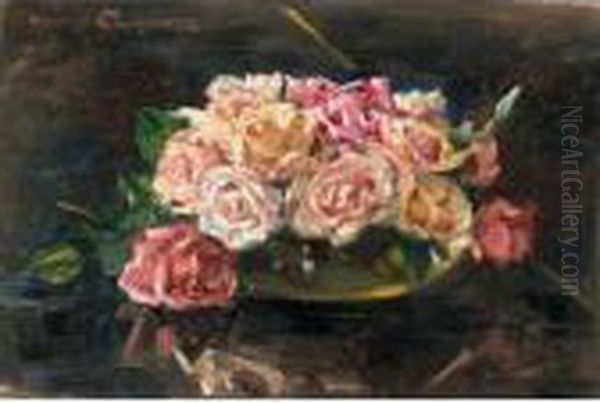 Rosen (roses) Oil Painting by Lovis (Franz Heinrich Louis) Corinth