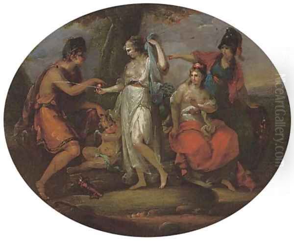 The Judgement of Paris Oil Painting by Angelica Kauffmann