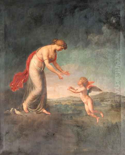 Venus and Cupid Oil Painting by Angelica Kauffmann