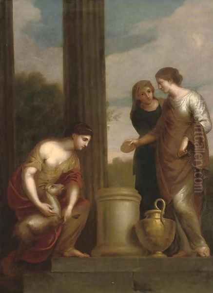 A classical scene Oil Painting by Angelica Kauffmann