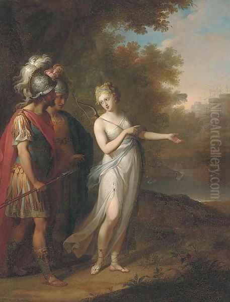 Venus appearing to Aeneas Oil Painting by Angelica Kauffmann