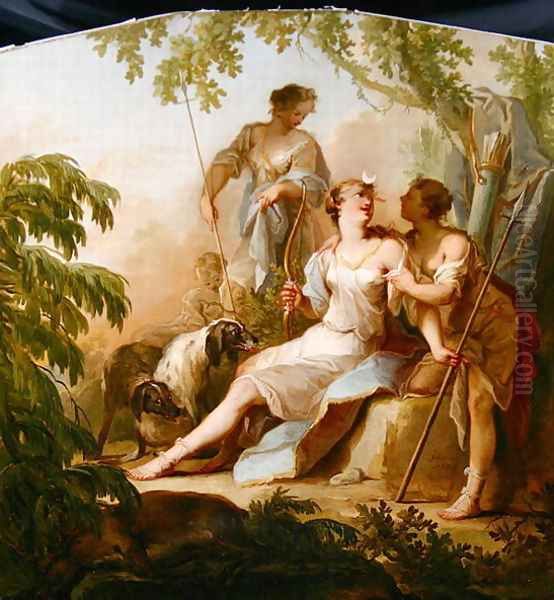 Diana Resting after the Hunt Oil Painting by Johann-Heinrich Keller