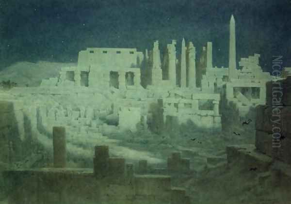 Moonlight at Karnak Oil Painting by Robert George Talbot Kelly