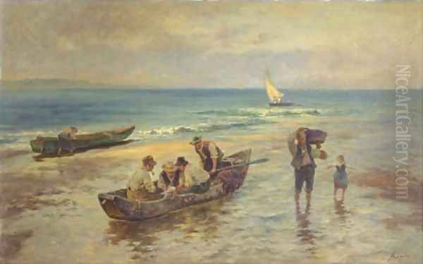 Unloading the catch Oil Painting by Albert Kappis