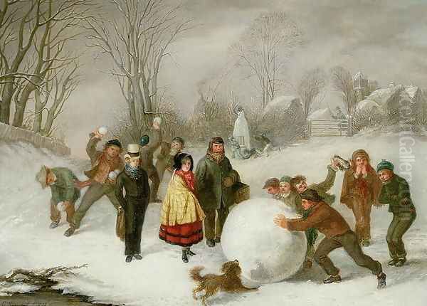 Snowballing Oil Painting by Cornelis Kimmel