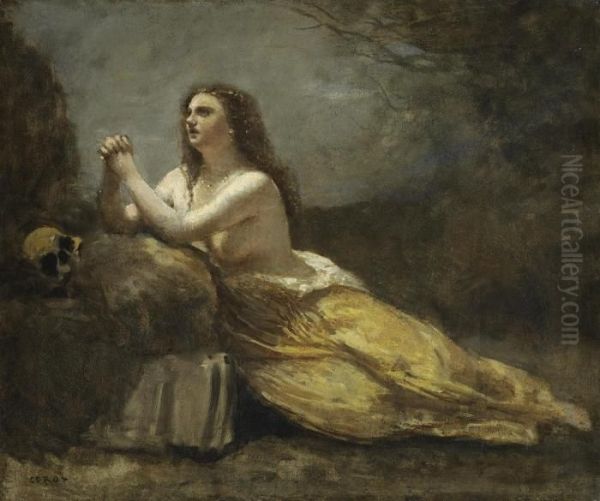 Madeleine En Priere Oil Painting by Jean-Baptiste-Camille Corot