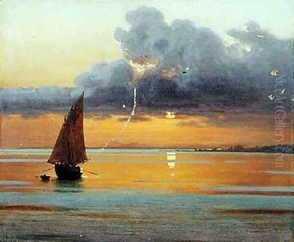 Sunset in the Crimea Oil Painting by Johann Koler