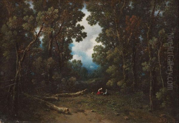 Auf Der Waldlichtung Oil Painting by Jean-Baptiste-Camille Corot