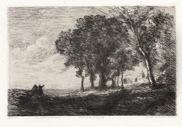 Paysage D'italie Oil Painting by Jean-Baptiste-Camille Corot