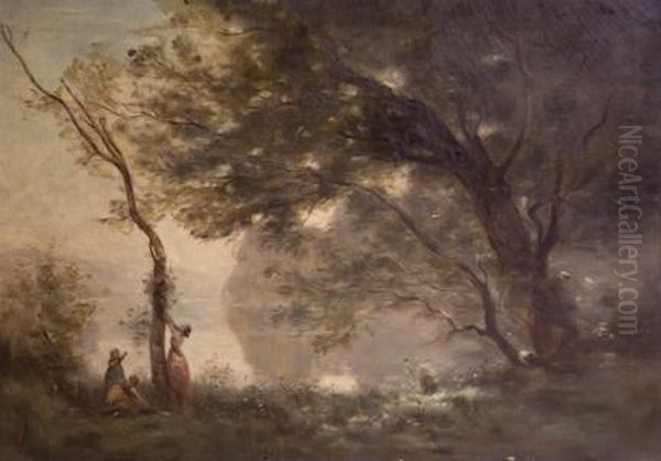 Souvenir De Mortefontaine Oil Painting by Jean-Baptiste-Camille Corot