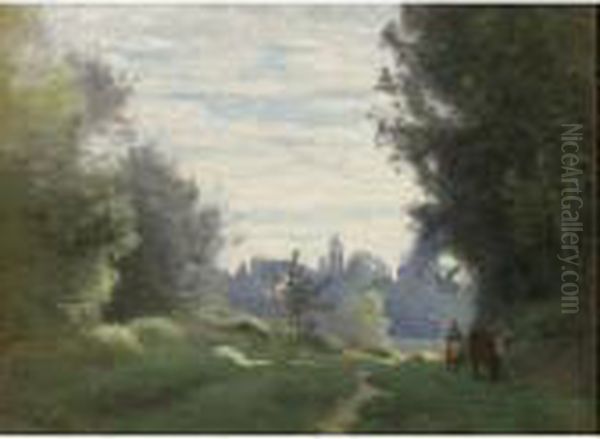 Rayons Du Matin (la Vache Allant Aux Champs) Oil Painting by Jean-Baptiste-Camille Corot