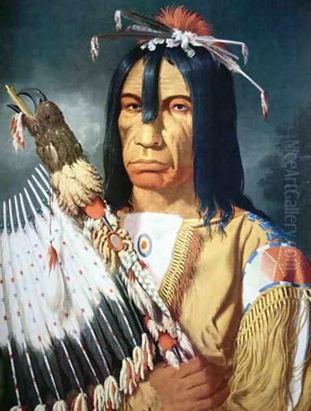 Native American Chief of the Cree people of Canada Oil Painting by Paul Kane