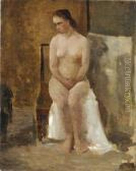 Nu Dans L'atelier Oil Painting by Jean-Baptiste-Camille Corot