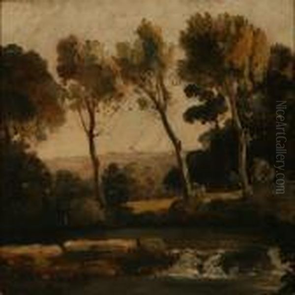 Autumn Trees Oil Painting by Jean-Baptiste-Camille Corot