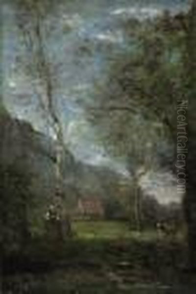 Souvenir De Bretagne Oil Painting by Jean-Baptiste-Camille Corot