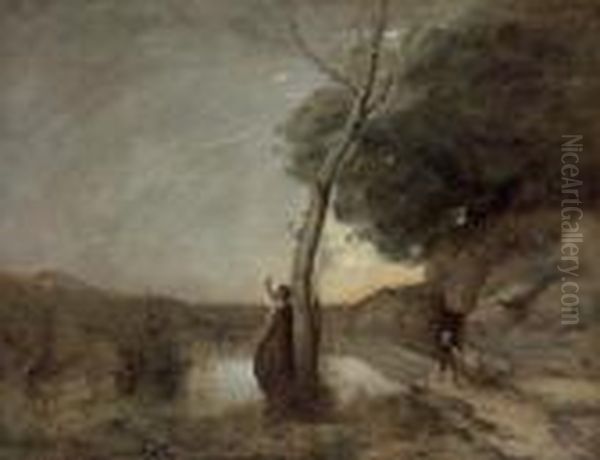 L'etoile Du Berger (the Evening Star) Oil Painting by Jean-Baptiste-Camille Corot