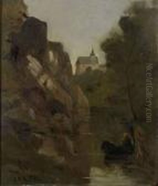 Dans Le Morvan Oil Painting by Jean-Baptiste-Camille Corot