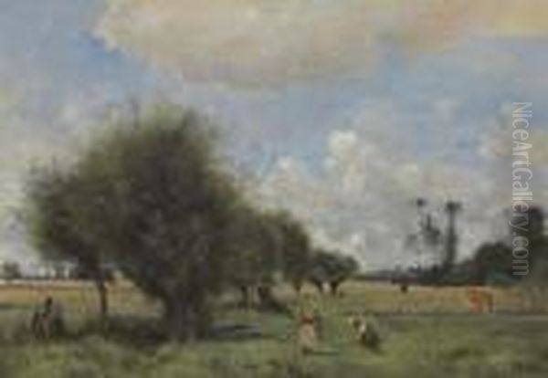 Plaine Aux Environs D'etampes Oil Painting by Jean-Baptiste-Camille Corot