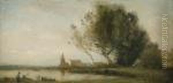 Vyjav Z Barbizonu Oil Painting by Jean-Baptiste-Camille Corot