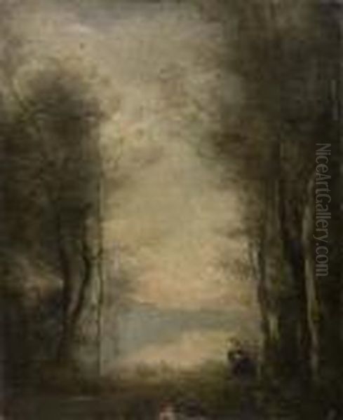 Paisaje Oil Painting by Jean-Baptiste-Camille Corot