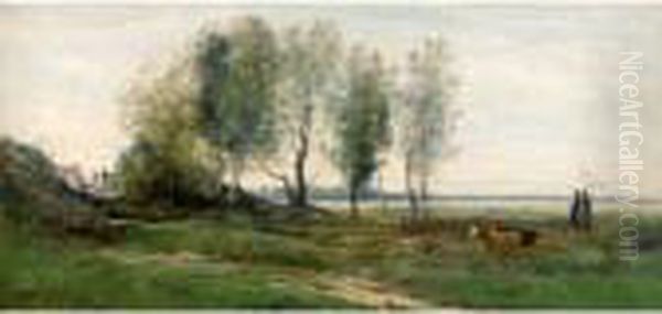 La Baie De Somme Oil Painting by Jean-Baptiste-Camille Corot