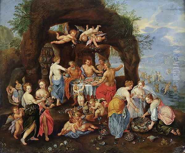 The Feast of the Gods Oil Painting by Jan van Kessel