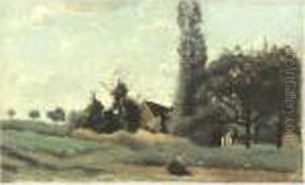 Marcoussis Oil Painting by Jean-Baptiste-Camille Corot