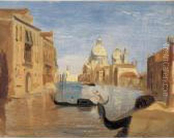 Vue De Venise Oil Painting by Jean-Baptiste-Camille Corot