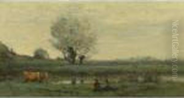 Paysage Oil Painting by Jean-Baptiste-Camille Corot