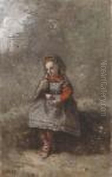 Mlle. Leotine Desavary Tenant Une Tourterelle Oil Painting by Jean-Baptiste-Camille Corot