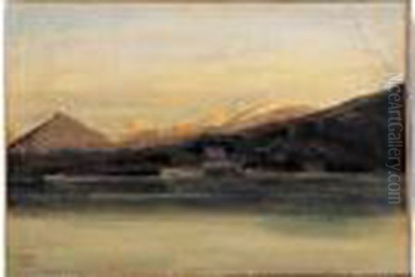 Les Alpes Au Soleil,1825. Oil Painting by Jean-Baptiste-Camille Corot