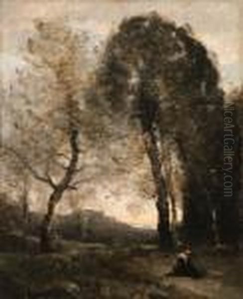 Souvenir D'italie Oil Painting by Jean-Baptiste-Camille Corot