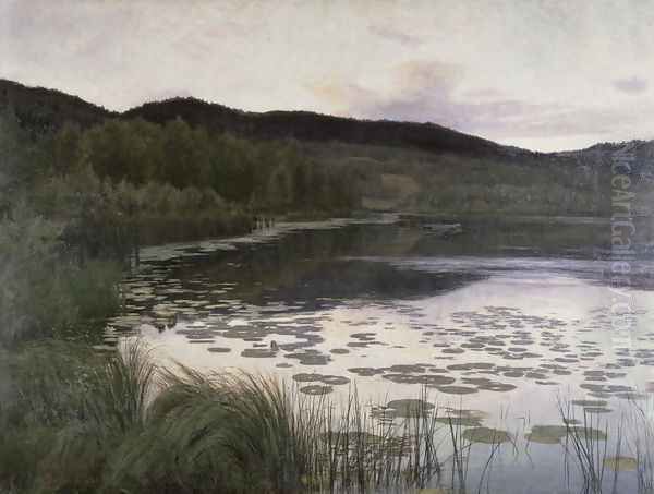 Summer Night Oil Painting by Kitty Lange Kielland