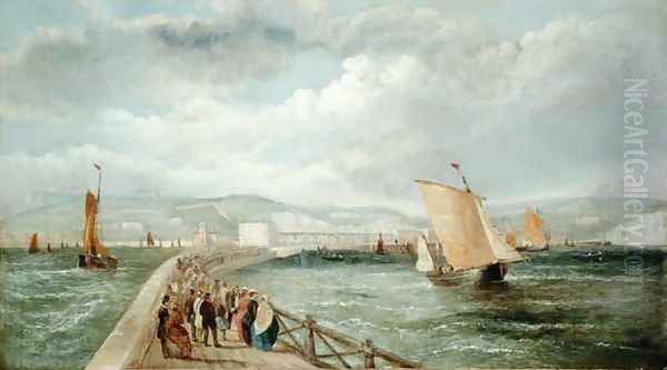 Dover from the Admiralty Pier Oil Painting by William Adolphu Knell