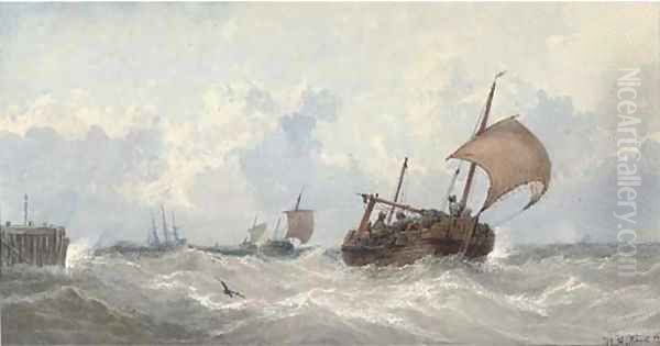 Off to the fishing grounds Oil Painting by William Adolphu Knell