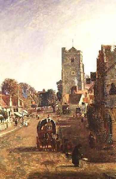 A View of Pinner Oil Painting by John William Buxton Knight