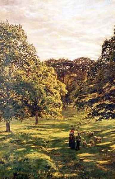 Meadow Scene Oil Painting by John William Buxton Knight