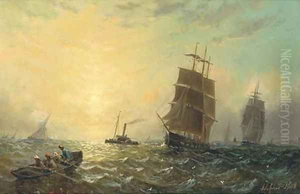 Heading for home Oil Painting by Adolphus Knell