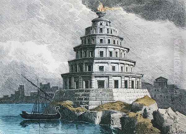 The Great Lighthouse of Alexandria Oil Painting by Ferdinand Knab