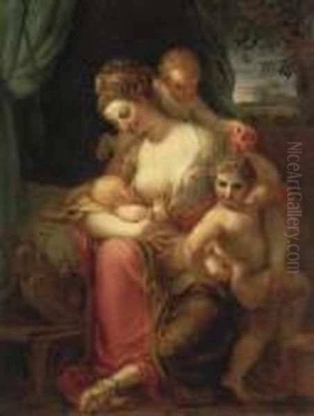 The Madonna And Child With Putti Oil Painting by Correggio, (Antonio Allegri)