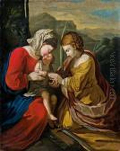 Mystische Vermahlung Der Hl. Katharina Oil Painting by Correggio, (Antonio Allegri)