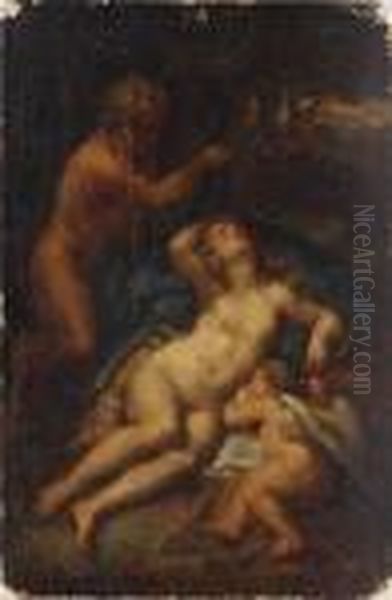 Zeus And Antiope Oil Painting by Correggio, (Antonio Allegri)