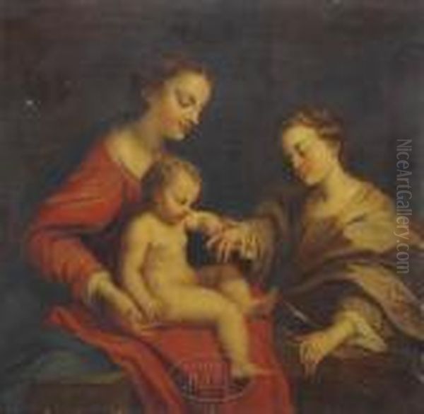 The Mystic Marriage Of St. Catherine Oil Painting by Correggio, (Antonio Allegri)