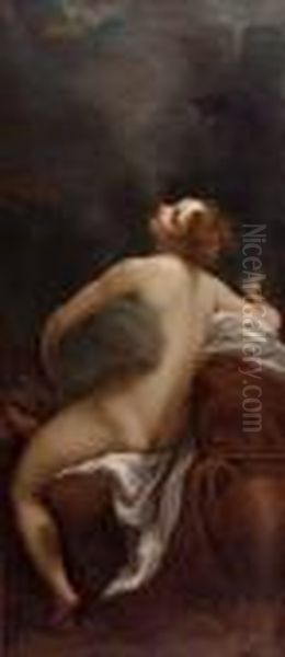 Jupiter Und Io Oil Painting by Correggio, (Antonio Allegri)