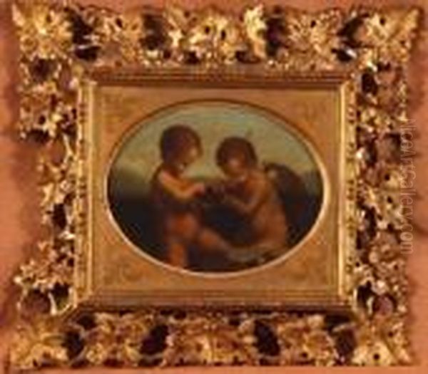 Cupid Sharpening His Arrows Oil Painting by Correggio, (Antonio Allegri)