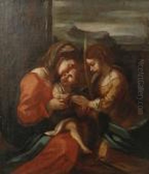 The Mystic Marriage Of Saint Catherine Oil Painting by Correggio, (Antonio Allegri)