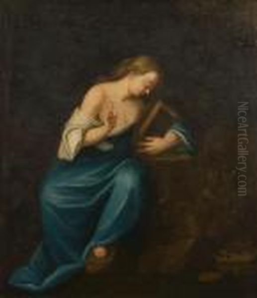 The Penitent Magdalene Oil Painting by Correggio, (Antonio Allegri)